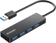 Hub Usb À 4 Ports Usb 3.0, Ultra Fin, Portable, Compatible Avec Imac Pro, Macbook Air, Mac Mini/Pro, Surface Pro, Notebook Pc, Ordinateurs Portables, Clés Usb Et Disques Durs Externe