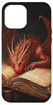 iPhone 12 Pro Max Aesthetic Gothic Red Dragon Reading Book Painting Bookish Case