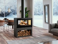 FM Poêle à bois central double face M-172 LK 12,5kW turbo ventilé