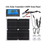 Contrôleur de charge de batterie de kit de panneau solaire 100W 60A 12V - black