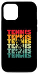 Coque pour iPhone 14 Pro Silhouette de tennis rétro vintage joueur entraîneur sportif amateur