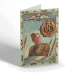 CHRISTMAS CARD Vintage Military - Royal Flying Corps. Pilot (Officer)