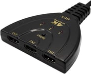 Répartiteur Hdmi Switch-Splitter Hdmi 4K-Commutateur Hdmi 3 En 1 Sortie Compatible Avec Apple Tv,Switch,Ps4,X-Box,Hdtv,Ordinateur Portable,Pc,Console De Jeux Et Plus -Distributeur [YIN143139]