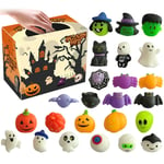 Mini Squishy Leksaker, Mochi Squishies Halloween Kawaii Zombie Spöke Mönster Stressavlastande Klämleksaker För Barn Barn Presenter 24Pcs