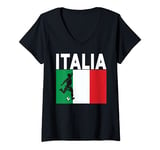 Womens Italia Calcio Fan Italian Flag Soccer Football Italy V-Neck T-Shirt