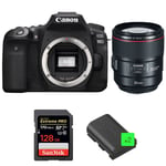 Canon EOS 90D + EF 85mm f/1.4L IS USM + SanDisk 128GB Extreme PRO UHS-I SDXC 170 MB/s + 2 LP-E6N | Garantie 2 ans