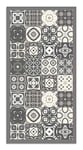 Panorama Tapis du Sol Vinyle Carreaux Ciments Gris 200x200 cm - Tapis de Cuisine en PVC Linoléum Vinyle - Antidérapant Lavable Ignifuge - Tapis pour Cuisine Bureau Salon - Protection du Sol