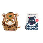 Les Déglingos Petit Sac à Dos Enfant (Speculos le Tigre) - Fille - École Maternelle Crèche - 6 Litres - Marron & Protège Carnet de Santé (Hippipos l'Hippo) - Fermeture en Velcro - 25 x 18 cm - Bleu