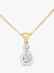 Milton & Humble Jewellery Pre-Loved Gold & Silver Double Diamond Pendant Necklace