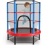 Trampoline pour Enfants Ø140cm, avec Filet de Sécurité Surélevé, Cadre en Acier, Trampoline Extérieur et Intérieur pour Enfant - Bleu