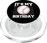 It's My Birthday Baseball Lover Player Funny Boys Girls Kids PopSockets PopGrip pour MagSafe