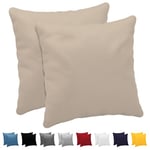 Dreamzie Taie Oreiller 50x50 cm (Lot de 2) 100% Coton Jersey 150 GSM - Beige - Taie d'oreiller 50 x 50 Coton - Housse de Coussin Résistant et Hypoallergénique pour Oreiller