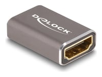 Delock - Hög Hastighet - Hdmi-Adapter Med Ethernet - Hdmi Hona Till Hdmi Hona - Grå - 8K60 Hz (7680 X 4320) Stöd