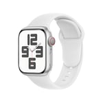 SRena Bracelet SBC1 pour bracelet apple watch se ultra 2 series 10 9 8 7 6 5 4 3 2 1 49mm 46mm 45mm 44mm 42mm 41mm 40mm 38mm cuir sport montre silicone en couleur Blanc