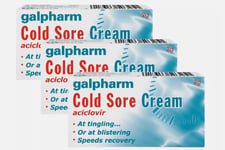 3x Cold Sore Cream 2g 5% Cold Sores of Lips and Face Tingling Blistering