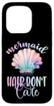 iPhone 15 Pro Black Mermaid Hair Dont Care,Rainbow Mermaid Hair Don't Care Case