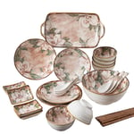 Beckye Porcelain Bowls | Cereal Bowls Soup/Mixing/Fruit/Noodle/Ramen Bowl.Bowl Set Vintage Japanese Style Tableware Ceramic Bowl Mixing Bowls,Microwave & Oven Safe,pink