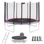 Trampoline rond 360cm avec filet, échelle, bâche et kit ancrage - RALLI 360