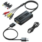 Convertisseur 2 En 1 Rca/S-Vidéo Vers Hdmi Avec Commutateur Ouptut 720p/1080p, Convertisseur Svideo Vers Hdmi, Composite Av Vers Hdmi Compatible Avec Vhs/Dvd/Stb/N64/Ps2/Wii[Vid065307]