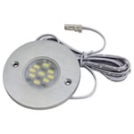 Spot led rond extra-plat - 9 led - 12 v - 3 w - Angle d'éclairage : 120° - Couleur de la lumière : Blanc froid - Décor : Inox - Flux lumineux : 360