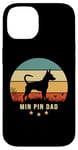 iPhone 14 MIN PIN DAD retro sunset Design with Miniature Pinscher Case