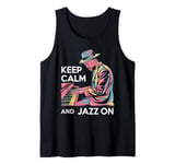 Keep Calm And Jazz On Piano Player Vibe Tank Top