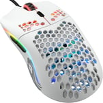 Gaming Model O- (Petite) Souris de jeu filaire - Design nid d`abeille 58 g, RGB, capteur Pixart 3360, switches Omron, ambidextre - Blanc mat