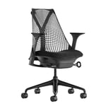 Herman Miller Sayl, svart tyg Phoenix, justerbara armstöd & ländryggsstöd