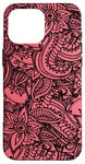 Coque pour iPhone 16 Pro Max Imprimé cachemire - Motif artistique zen - Rose corail