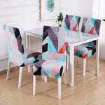 FLLXSMFC Dining Chair Covers String Printed Stretch Chair Cover For Dining Room Office Banquet Chair Protector Elastic Material Armchair Cover 4/6Pcs