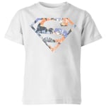 DC Originals Floral Superman Kids' T-Shirt - White - 7-8 Years