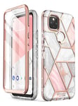 i-Blason Cosmo Series Slim Full-Body Stylish Protective Case for Google Pixel 5 (2020), Marble Pink