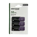 Pack De 3 Cles 3.0 Usb Edenwood 32go - Total 96go