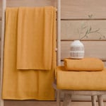 PETTI Artigiani Italiani - Bath Towels in 100% Cotton Terry Towel, 3+3 Towel Set, 6 Pieces 3 Face Towels and 3 Hand Towels, Orange Towels