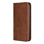 iPhone XR Smart Leather Wallet Case - Dark Brown