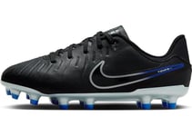 NIKE Legend 10 Academy Football Shoe, Black/Chrome-Hyper Royal, 4 UK