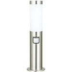 Lampe d'extérieur avec détecteur de mouvement, lampadaire, lampe de jardin, éclairage de chemin led en acier inoxydable, argent, 11W 1055lm blanc