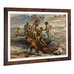 Big Box Art Framed Print of Peter Paul Rubens The Miraculous Fish Drought Design | Wall Art Picture| Home Decor for Kitchen, Living Room, Bedroom, Hallway, Walnut, A2 / 24.5x18 Inch / 62x45cm