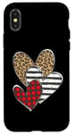 iPhone X/XS Happy Valentines Day Love Cute Heart Cheetah Plaid Pattern Case