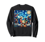 Van-Gogh inspired nativity-Joy to the nativity christmas Sweatshirt