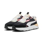 Puma Girls Puma Runtamed Platform Jr Sneakers, Strong Gray-Puma White-Peach Fizz-Puma Black-Passionfruit, 3.5 UK