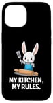 Coque pour iPhone 15 Rabbit Chef My Kitchen My Rules Cooking Lovers