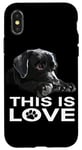 Coque pour iPhone X/XS This Is Love Black Lab Puppy