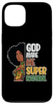 Coque pour iPhone 13 Black Queen Natural Hair Beauty God Made Me Mélanine pour femme