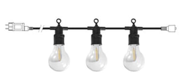 Levitantes Guirlande LED idéale pour extérieur 4,5 m 10 ampoules 3000 K IP44 (4,5 m230 VAC à 24 VDC)