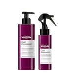 L'Oréal Professionnel, Duo Leave-In Boucles Définies & Ravivées pour Cheveux Ondulés / Frisés / Crépus, Gelée Coiffante + Spray Raviveur de Boucles, Sans Silicone