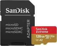 MEMORY CARD 128 GB SanDisk Extreme micro SD XC with SD Adapter