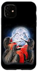 Coque pour iPhone 11 3 oiseaux frégates hurlant à la lune