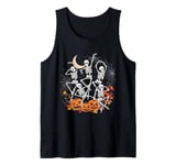 Halloween Pumpkin Jack Dancing Skeleton Dance Under the Moon Tank Top