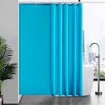 Furlinic Grand Rideau Douche Tissu Anti Moisissure,avec 12 Crochets,200 x 200 cm,Lesté,Turquoise,Rideaux Salle de Bain,Imperméable,Textile en Polyester,Lavable en Machine